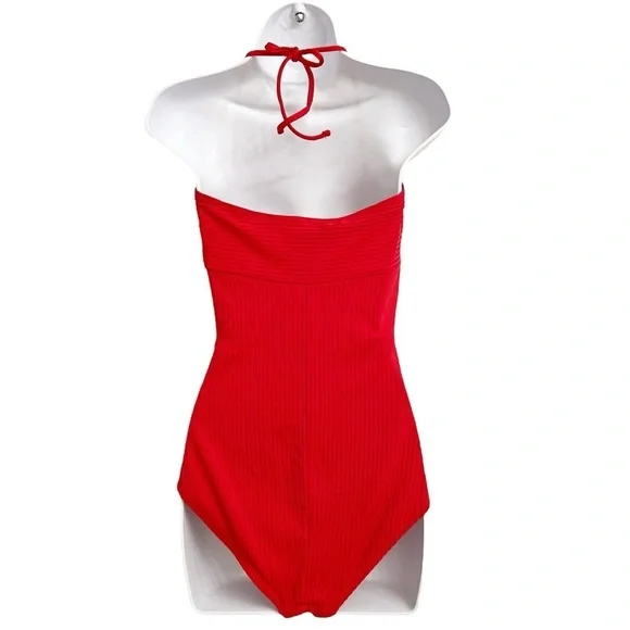 Matilda Jane Poolside Party Red One-Piece Swimsuit with Checkered Bow Medium - Picture 5 of 7
